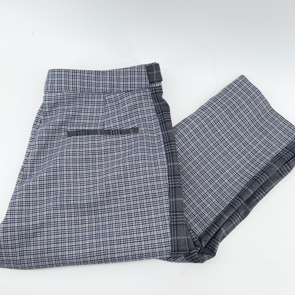 Rag & Bone Blue Grey Plaid Wool Blend Ankle Trousers Pants Size 6